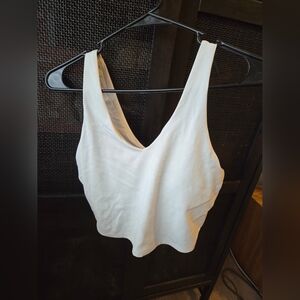 White Crop Top With Built In Bra